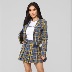 2 pc Plaid Jacket & skirt set